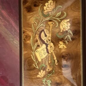 Floral Inlay Wooden Accessory